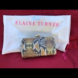 Elaine Turner snakeskin crossbody handbag